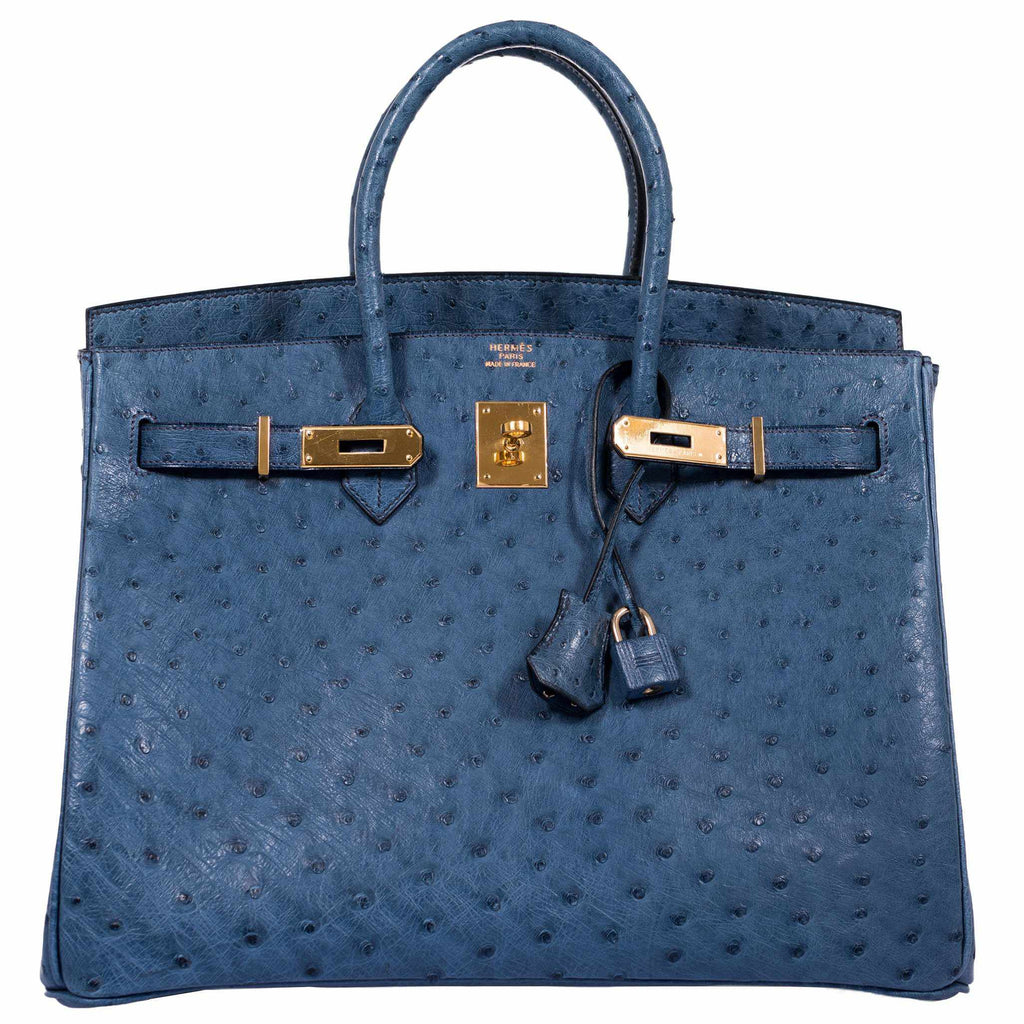 hermes ostrich blue