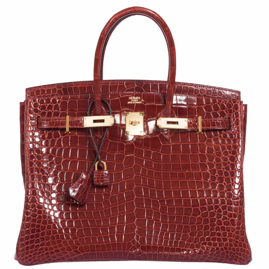 hermes exceptional collection shiny rouge h porosus crocodile