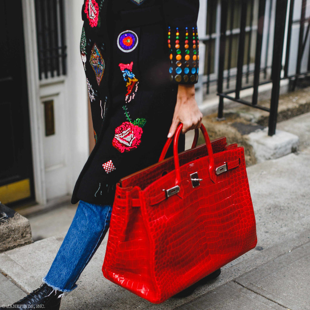 Hermes Braise Red Ferrari Crocodile Birkin 25 Handbag Kelly Bag