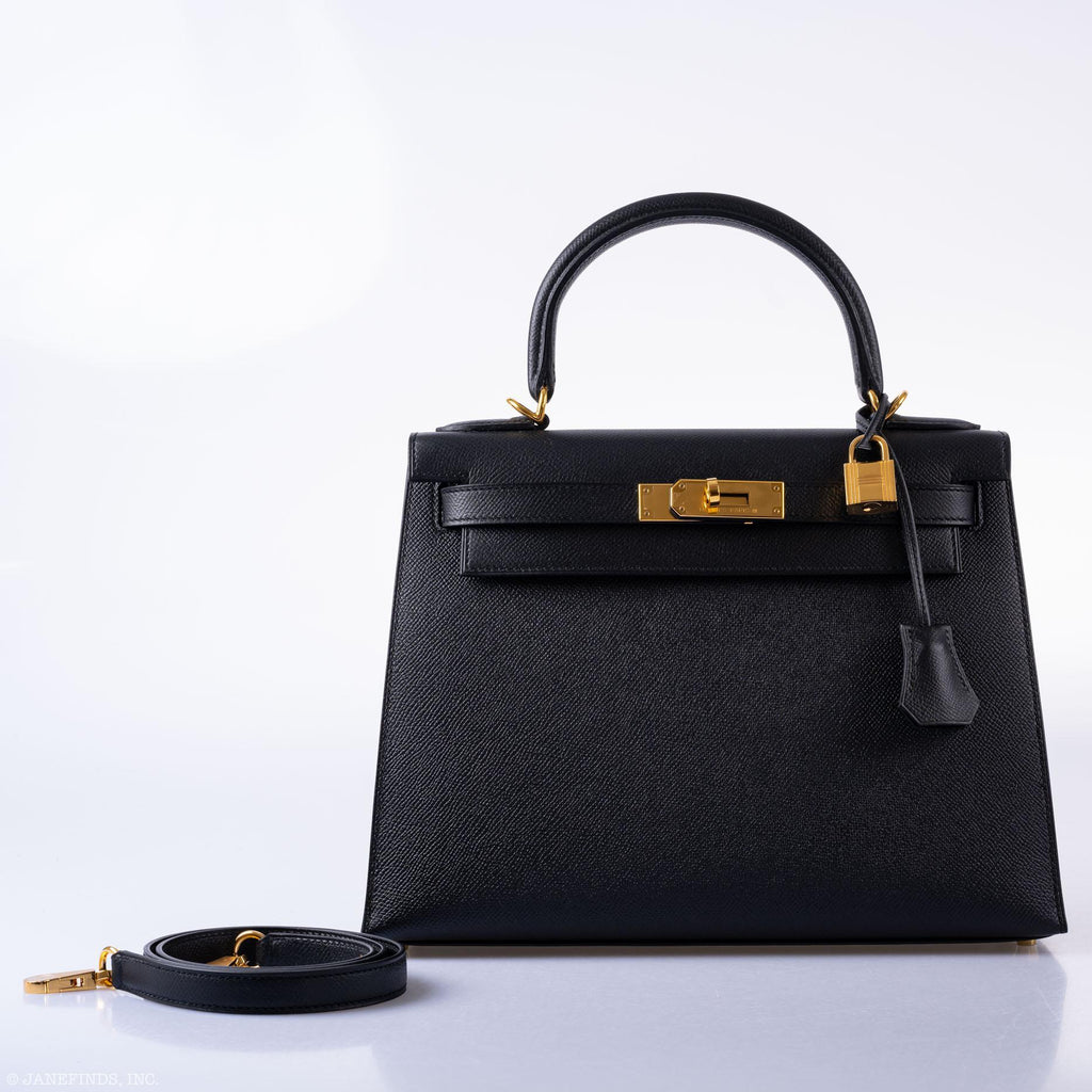 hermes kelly black gold hardware