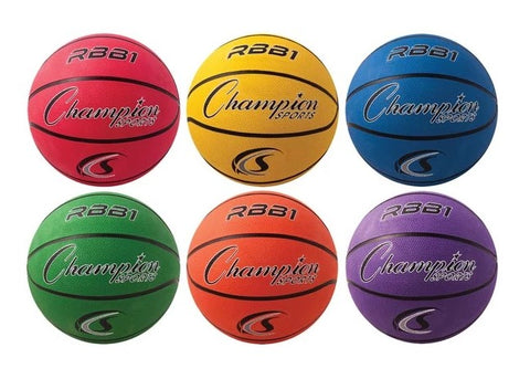 Set of 6 Champion Sports Rubber Basketballs