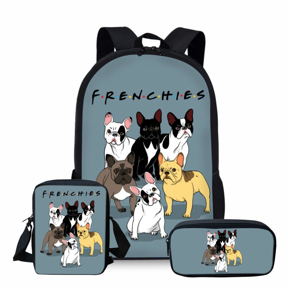 frenchie with backpack