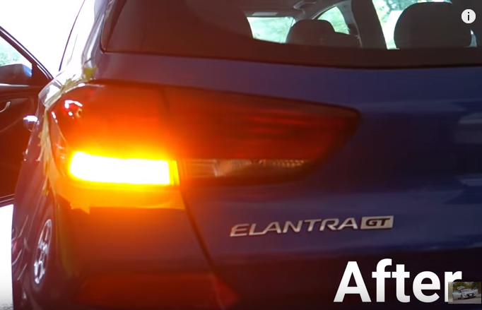 Hyundai Elantra rear turn signal light with lasfit t-1156a