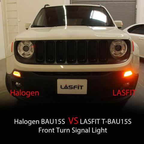 lasfit py21w led bulb vs halogen bulb