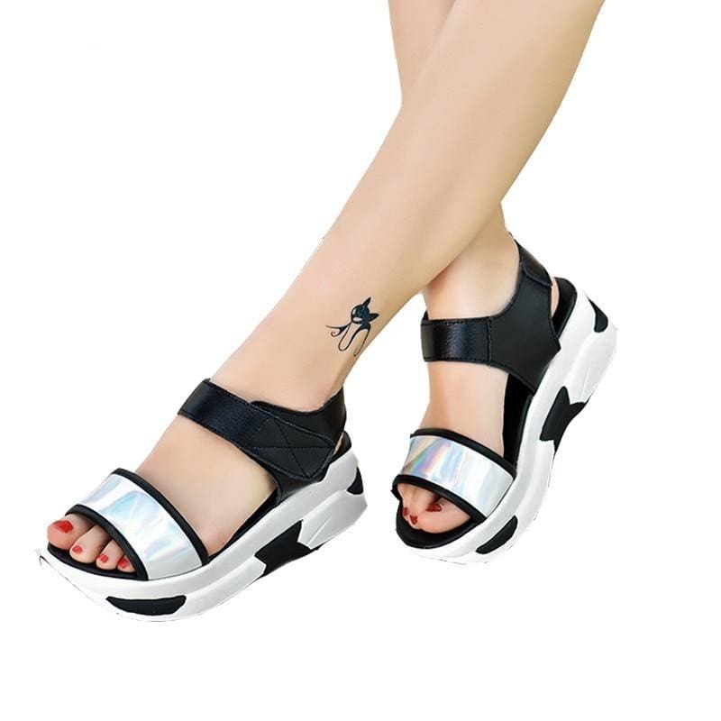 Size 32-52 Women High Heel Sandals Round Toe Buckle Thick Heel Women Summer Shoes Hollow Out Sweety for Party Shoes,White,5 