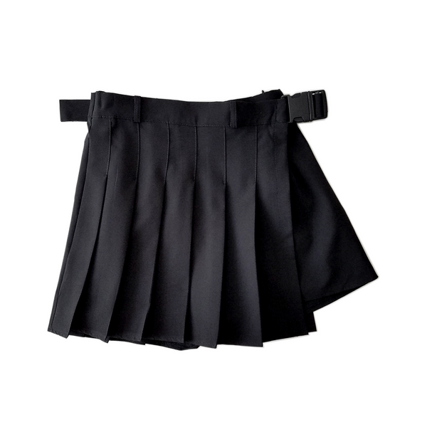 pleated mini skirt with belt