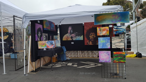 Brandon Jameson Art Booth farmers market outdoor art fair art sales booth