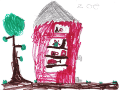 Children's Illustration of The Little Red Shop by Zoe