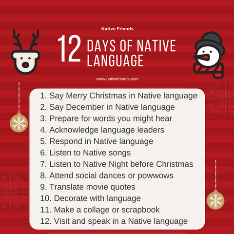 12 Days of Native language, by Emily Washines, founder and CEO of Native Friends