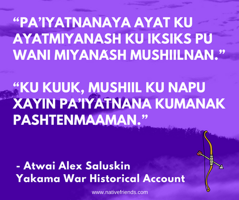 Alex Saluskin, Yakama War Historical Account in the Yakama language. 