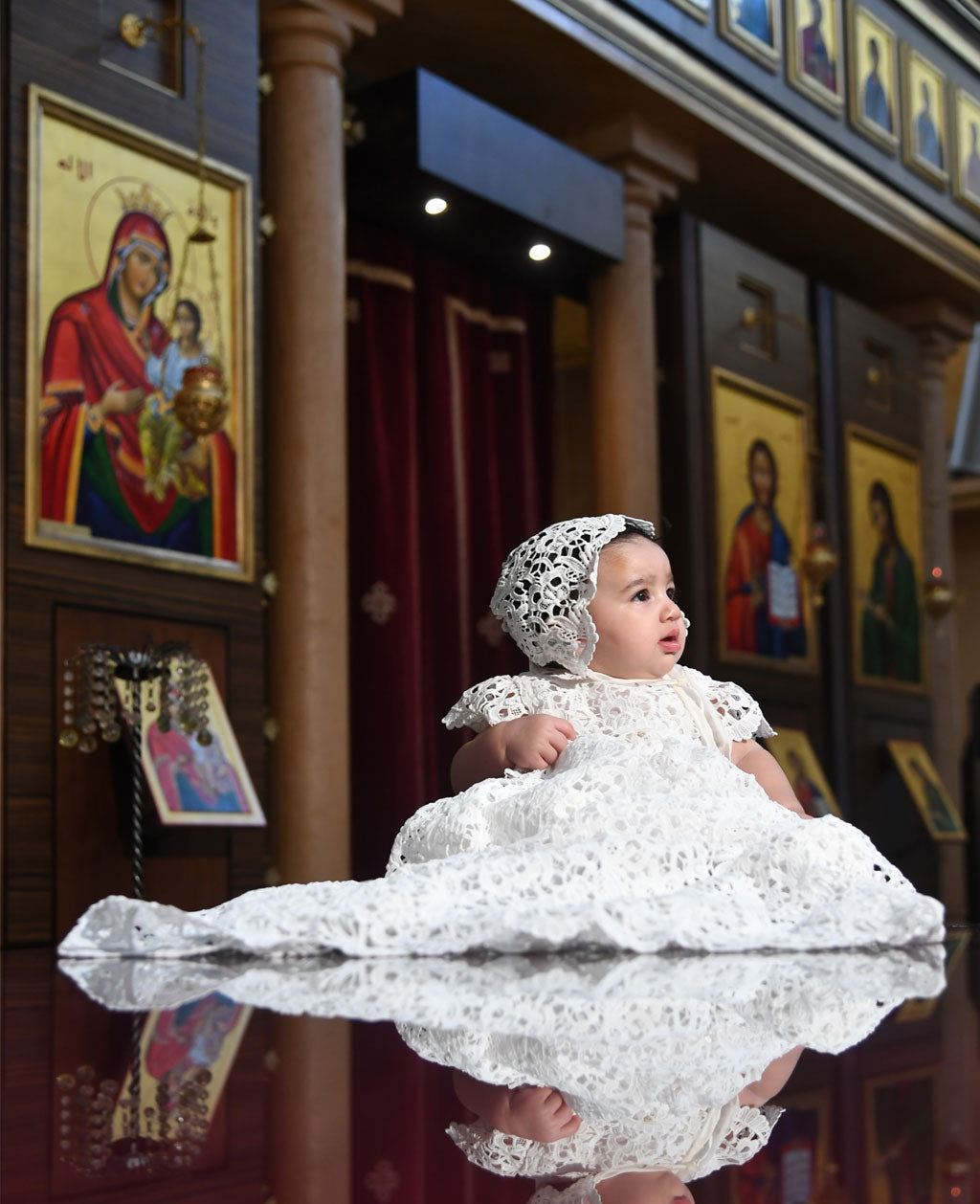 Zoya's Baptism Photos | Lola Christening Gown & Bonnet Set 