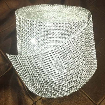 Diamond Rhinestone Ribbon & Mirror Fabric