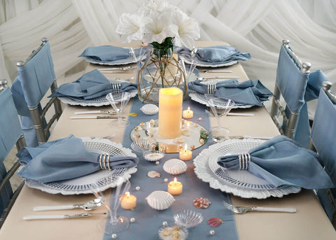 Beach theme table decor