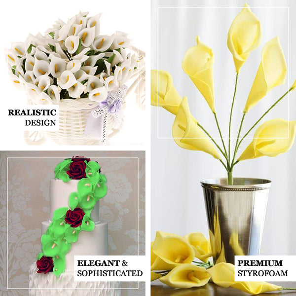 6 Bush 42 Pcs White Artificial Calla Lilies Flowers