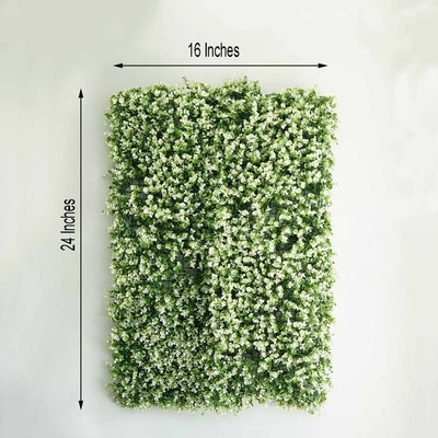 4 Panels White Tip Green Boxwood Hedge Genlisea Garden Wall Backdrop Mat