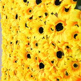 11 Sq ft. | 4 Panels Artificial Sunflower Wall Mat Backdrop, Flower Wall Decor