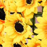 11 Sq ft. | 4 Panels Artificial Sunflower Wall Mat Backdrop, Flower Wall Decor