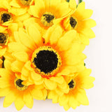 11 Sq ft. | 4 Panels Artificial Sunflower Wall Mat Backdrop, Flower Wall Decor