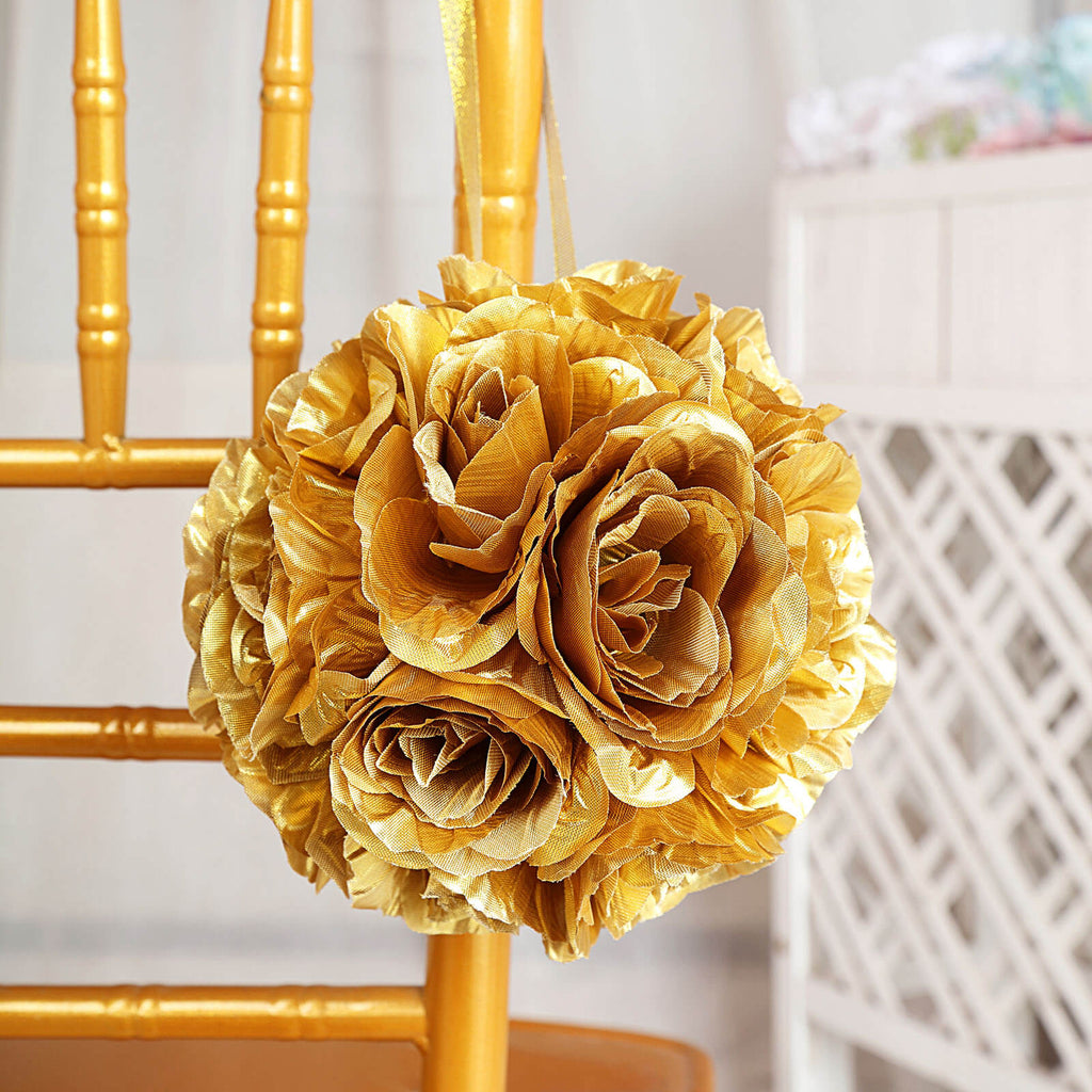 Artificial Silk Rose Kissing Flower Ball Pomander Wedding Party Bouquet Decor 