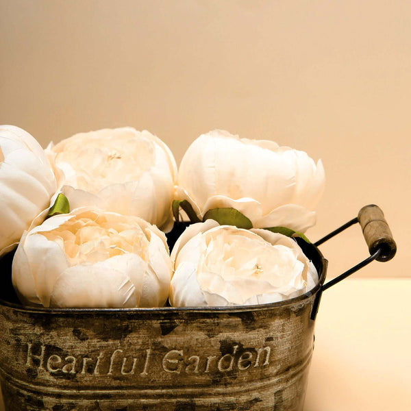 10 Pack | 3inches Beige Silk Peony Flower Heads, Artificial Peonies For Flower Arrangement