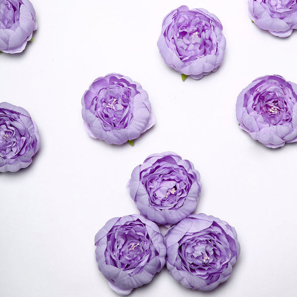 10 Pack | 3inch Lavender Silk Peonies Artificial Flower Heads