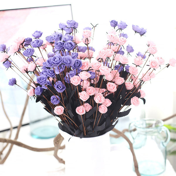 12 pcs 2” Peach Real Touch 3D Artificial DIY Foam Rose Flower Head