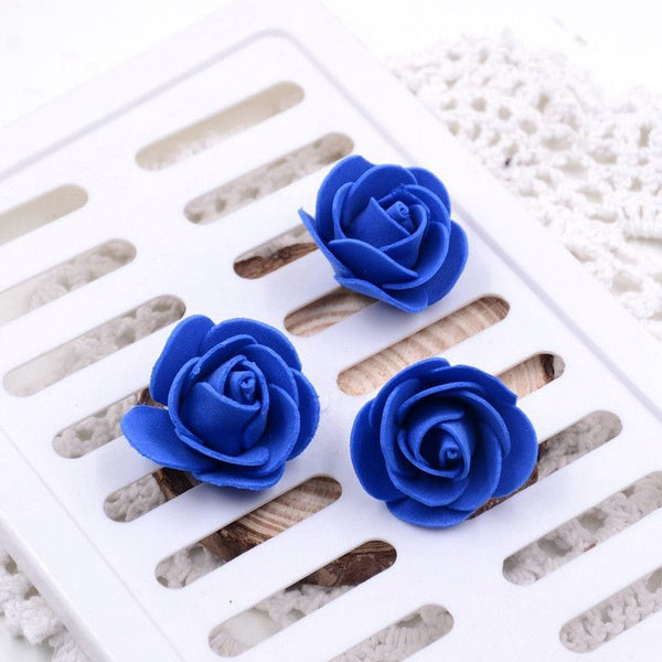 6 pcs 4” White Real Touch 3D Artificial DIY Foam Rose Flower Head