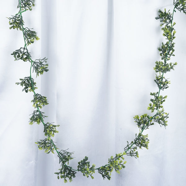 2 Pack | 5ft Dark & Light Green Artificial Boxwood Leaf Garland Vine