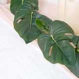 6ft Light Green Artificial Monstera Leaf Garland Plant, Tropical Vine