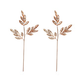 2 Stems | 28inch Blush/Rose Gold Artificial Bay Leaf Branch Vase Filler