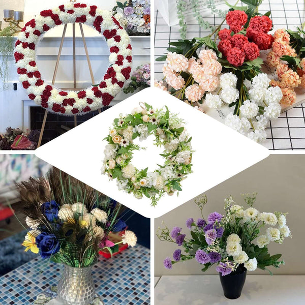 2 Bushes - 33inches Chrysanthemum Flower, Artificial Mums, Flower Spray