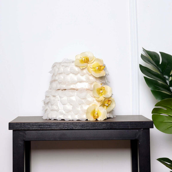 20pcs | 4" Yellow Butterfly Orchid Artificial Flower Heads, DIY Craft Silk Flowers