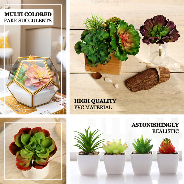 3 Pack | 3inches Artificial PVC Echeveria Orion Decorative Succulent Plants