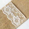 10 Pack | 4x8inch Natural Burlap/Lace Single Set Silverware Holder Pouch