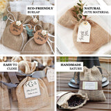 10 Pack | 4inches Natural Jute Mini Burlap Sack Wedding Party Favor Bags