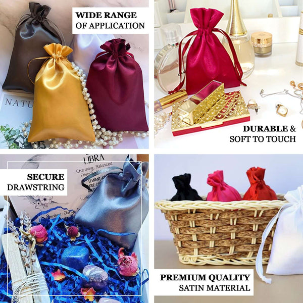 12 Pack | 6inch Royal Blue Satin Drawstring Wedding Party Favor Gift Bags