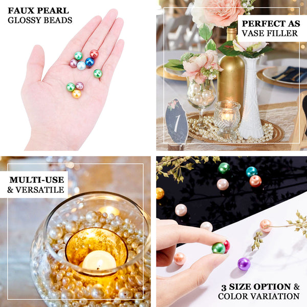 1000 Pack | Dusty Rose 10mm Faux Craft Pearl Beads and DIY Vase Filler