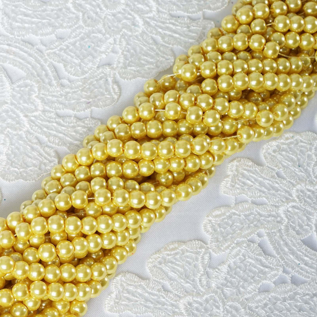10 Pack 8mm Large Yellow Faux Pearl Beads Clearance Sale