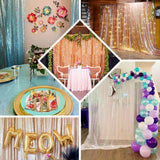 8ftx8ft Iridescent Blue Sequin Photography Booth Backdrop Semi-Sheer Curtain