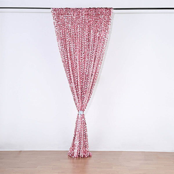 20FT x 10FT Matte Pink Big Payette Sequin Backdrop Curtain