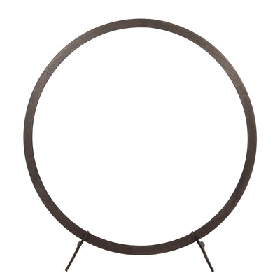 7.4ft Dark Brown Wood DIY Round Wedding Arch Backdrop Stand#whtbkgd