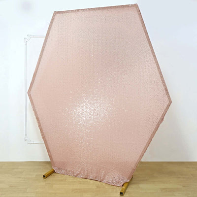 Sparkle Sequin Hexagon Wedding Arch Cover, Shiny Shimmer Backdrop Stand Cover