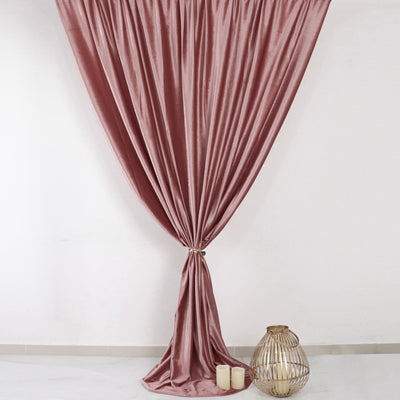 8ft Dusty Rose Premium Velvet Backdrop Curtain Panel Privacy Drape