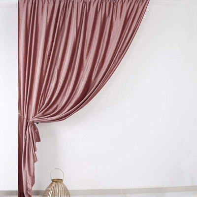 8ft Dusty Rose Premium Velvet Backdrop Curtain Panel Privacy Drape