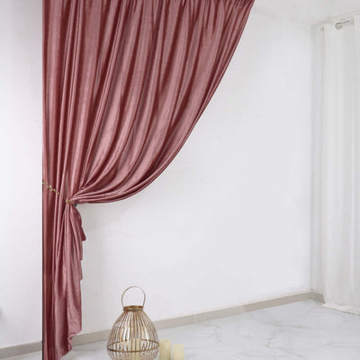 8ft Dusty Rose Premium Velvet Backdrop Curtain Panel Privacy Drape