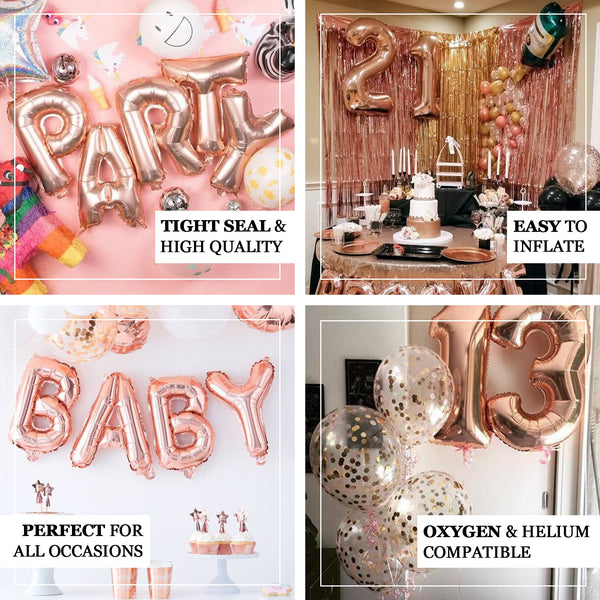 16inch Metallic Blush/Rose Gold Mylar Foil Letter Balloons - K