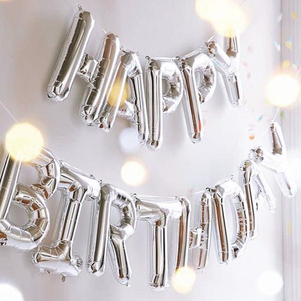 40" Silver Mylar Foil Letter Helium Balloons - T