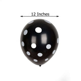 25 Pack | 12inch Black & White Fun Polka Dot Latex Party Balloons