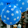 25 Pack | 12" Royal Blue & White Fun Polka Dot Latex Party Balloons