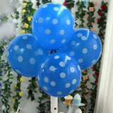 25 Pack | 12" Royal Blue & White Fun Polka Dot Latex Party Balloons